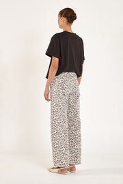Cassie Wide Leg Jean - Leopard