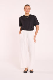 Eleanor Barrel Pant - White