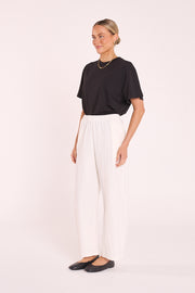 Eleanor Barrel Pant - White