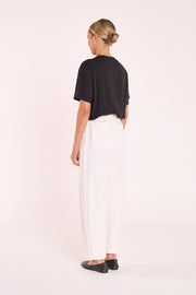 Eleanor Barrel Pant - White