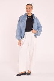 Harrie Denim Bomber - Washed Blue