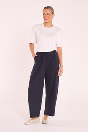 Eleanor Barrel Pant - Navy