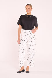 Lola Cropped Barrel Jean - Black Spot