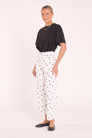 Lola Cropped Barrel Jean - Black Spot
