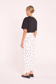 Lola Cropped Barrel Jean - Black Spot