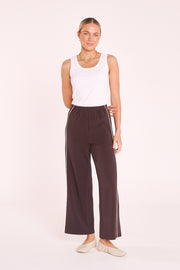 Noah Cropped Pant - Dark Chocolate Piping