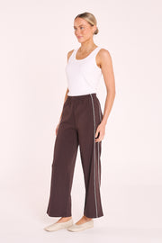 Noah Cropped Pant - Dark Chocolate Piping