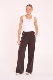 Noah Wide Pant - Dark Chocolate Piping