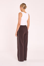 Noah Wide Pant - Dark Chocolate Piping