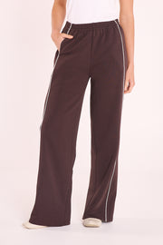 Noah Wide Pant - Dark Chocolate Piping