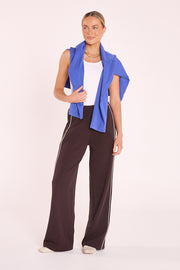 Noah Wide Pant - Dark Chocolate Piping