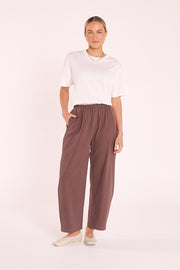 PRE-ORDER Eleanor Barrel Pant - Chocolate