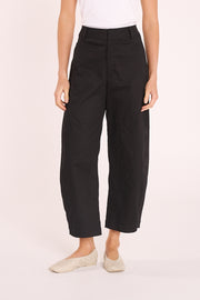 Charlie Cropped Barrel Pant - Black