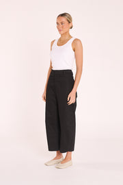 Charlie Cropped Barrel Pant - Black
