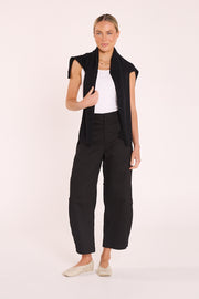 Charlie Cropped Barrel Pant - Black
