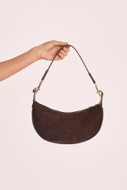 Celeste Shoulder Bag - Dark Cacao Suede