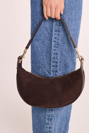 Celeste Shoulder Bag - Dark Cacao Suede
