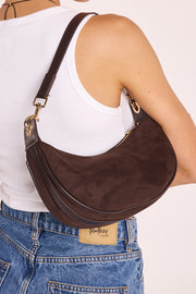 Celeste Shoulder Bag - Dark Cacao Suede