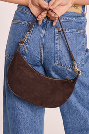 Celeste Shoulder Bag - Dark Cacao Suede
