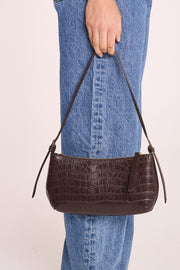 Elizabeth Shoulder Bag - Chocolate Croc