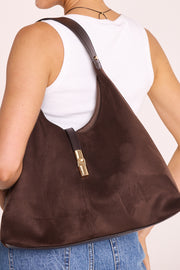 Lamarr Shoulder Bag - Chocolate Suede