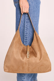 Lamarr Shoulder Bag - Sandstone Suede