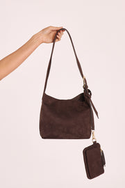 Freya Shoulder Bag - Dark Cacao Suede