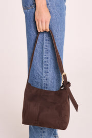 Freya Shoulder Bag - Dark Cacao Suede
