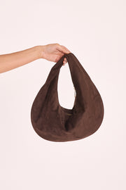 Elena Handle Bag - Dark Cacao Suede