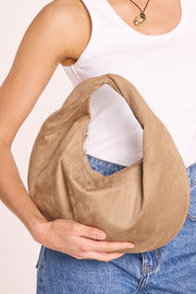 Elena Handle Bag - Stone Suede