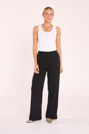 Rae Wide Pant – Black Camel Stripe