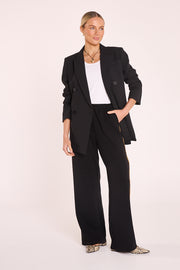 Rae Wide Pant – Black Camel Stripe