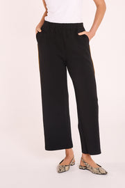 Rae Cropped Pant – Black Camel Stripe