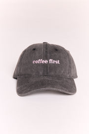 Gigi Washed Denim Cap - Coffee First Charcoal