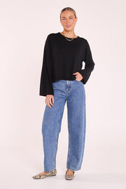 Hartley Long Sleeve Top - Black