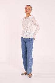 PRE-ORDER Daniella Lace Top - Cream
