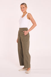 Charlie Barrel Pant - Khaki