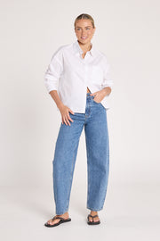 Eve Cropped Shirt - White