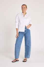 Eve Cropped Shirt - White