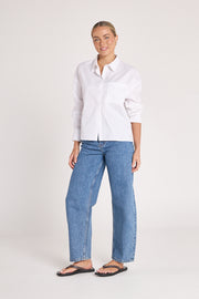 Eve Cropped Shirt - White