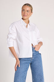 Eve Cropped Shirt - White