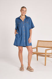 Arlo Shirt Dress - Heritage Blue