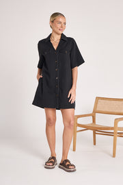 Arlo Shirt Dress - Black