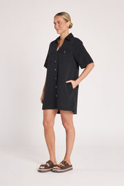 Arlo Shirt Dress - Black