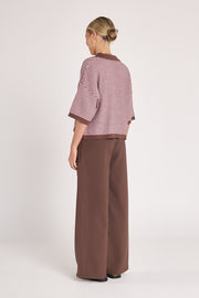 Hunter Top - Chocolate Pink Stripe