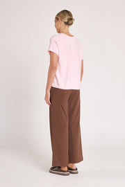 Faye Knitted Tee - Powder Pink
