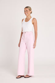 Cassie Wide Leg Jean - Pink