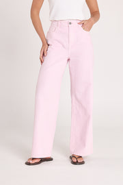 Cassie Wide Leg Jean - Pink
