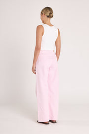 Cassie Wide Leg Jean - Pink
