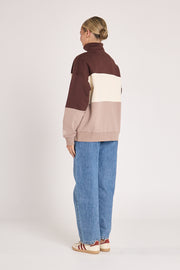 Varsity Sweater - Chocolate Mocha Stripe